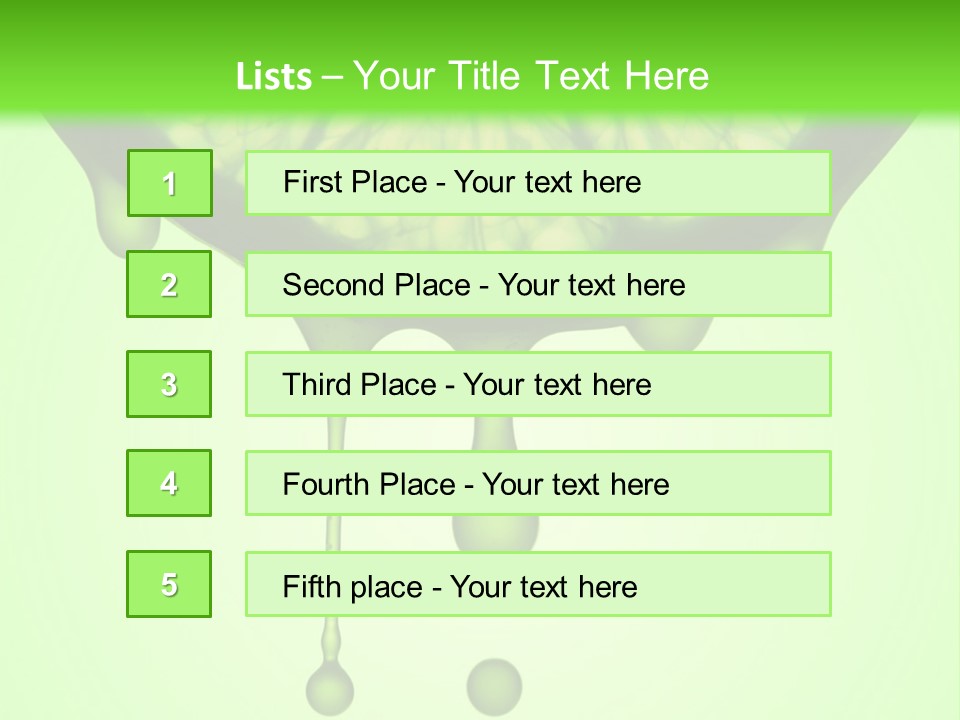 A Slice Of Lime With Drops Of Water On A Green Background PowerPoint Template