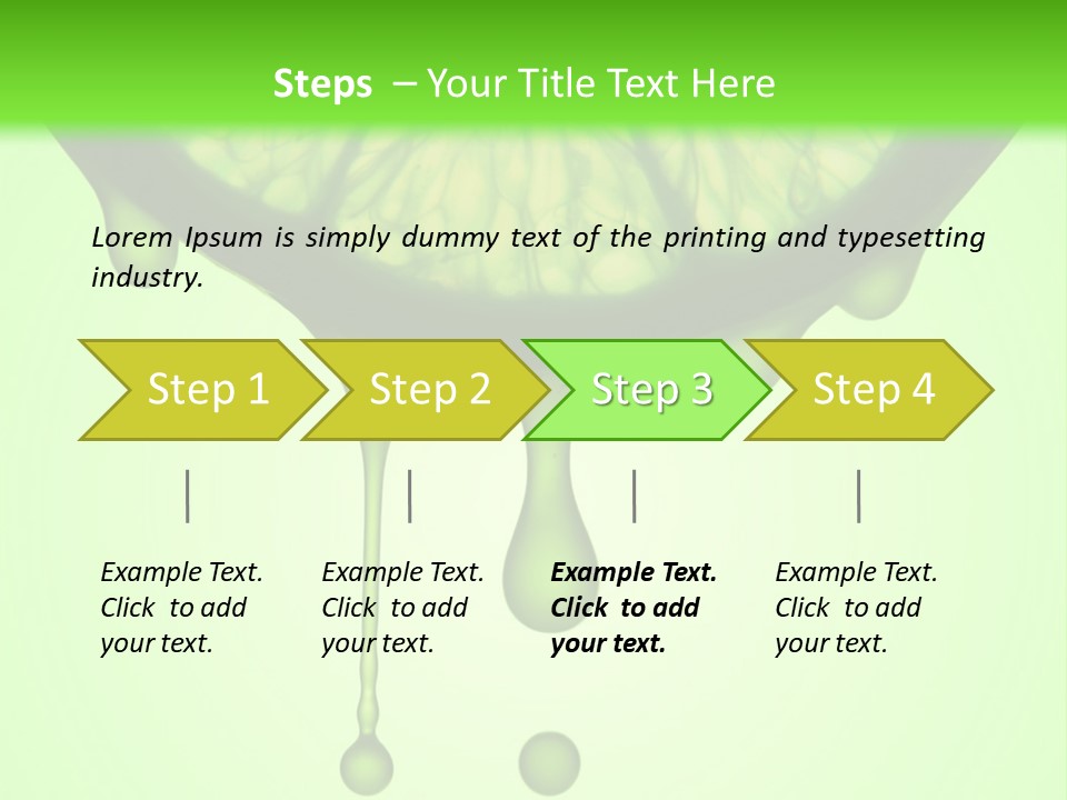 A Slice Of Lime With Drops Of Water On A Green Background PowerPoint Template