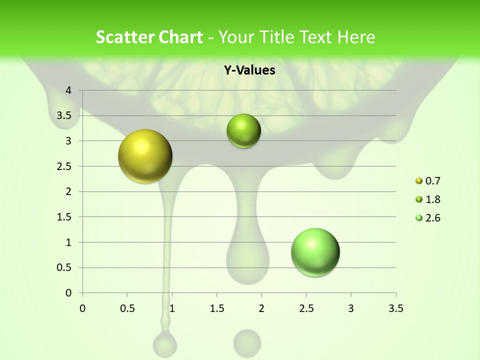 A Slice Of Lime With Drops Of Water On A Green Background PowerPoint Template