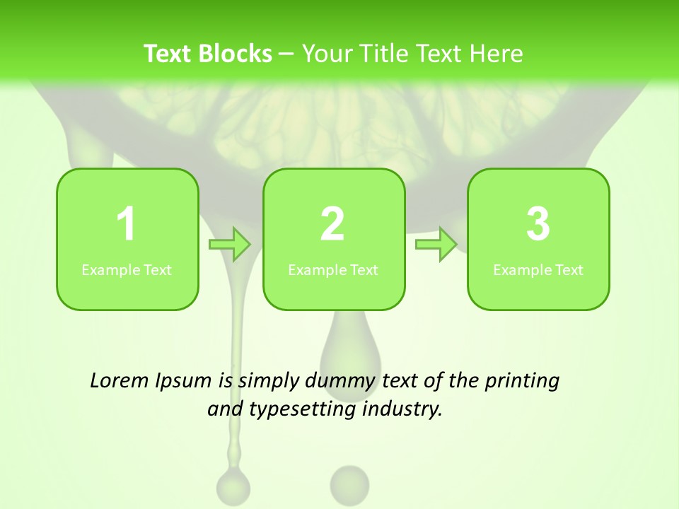 A Slice Of Lime With Drops Of Water On A Green Background PowerPoint Template