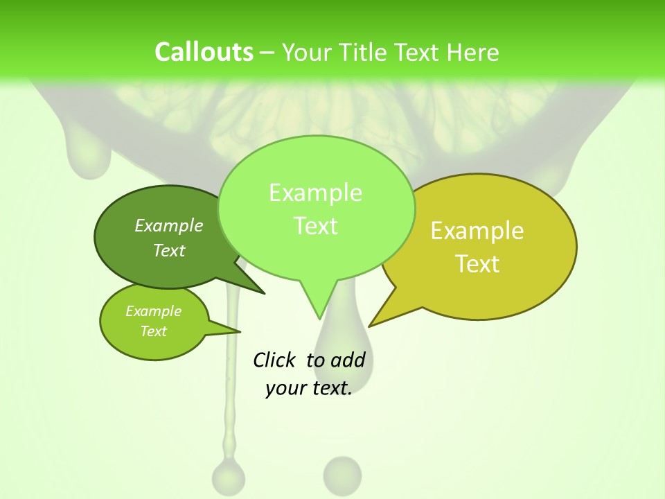 A Slice Of Lime With Drops Of Water On A Green Background PowerPoint Template