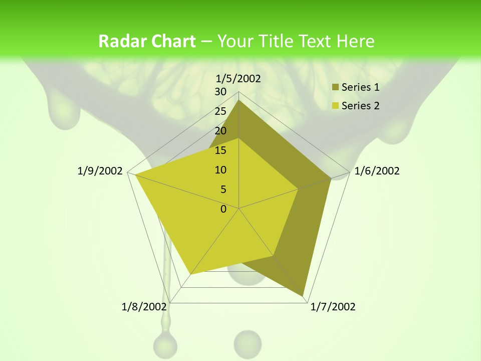 A Slice Of Lime With Drops Of Water On A Green Background PowerPoint Template