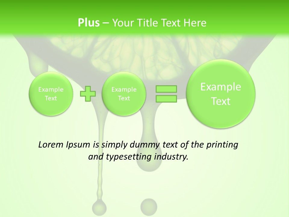 A Slice Of Lime With Drops Of Water On A Green Background PowerPoint Template