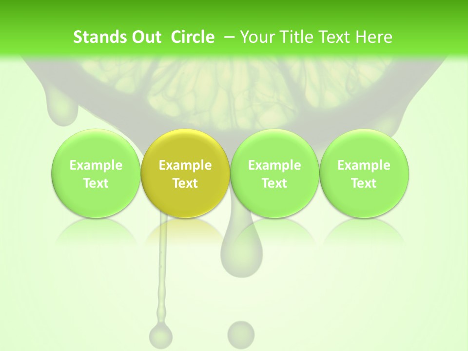A Slice Of Lime With Drops Of Water On A Green Background PowerPoint Template