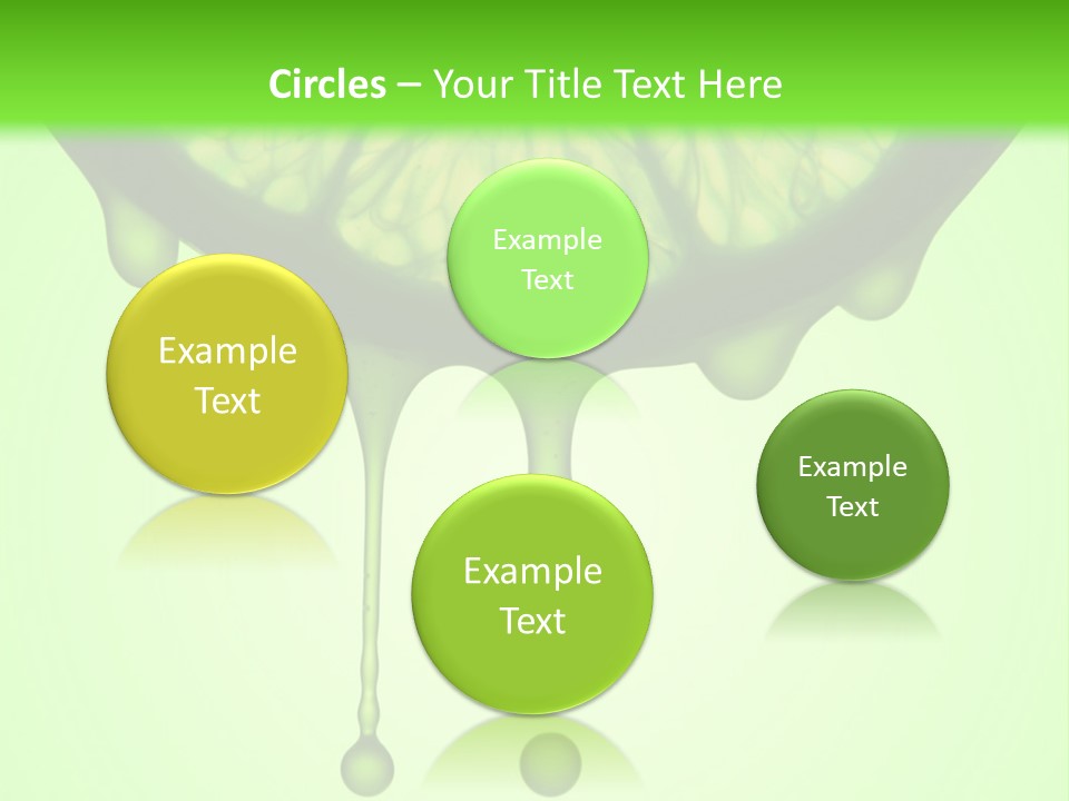 A Slice Of Lime With Drops Of Water On A Green Background PowerPoint Template
