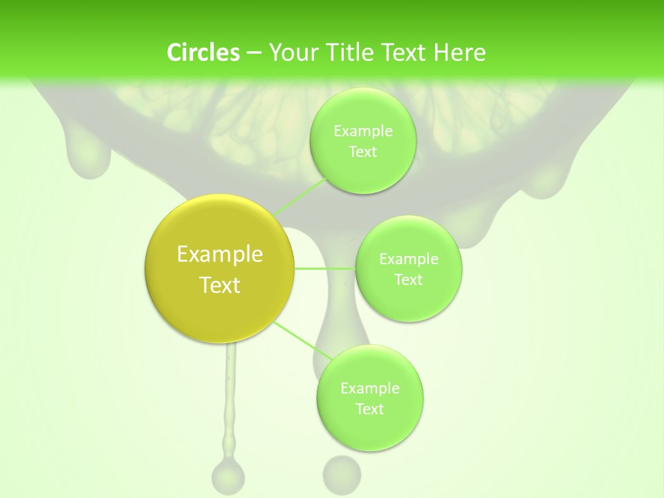 A Slice Of Lime With Drops Of Water On A Green Background PowerPoint Template