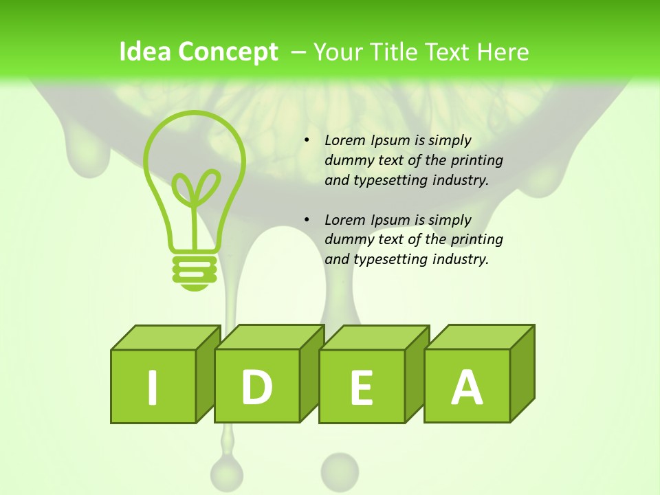 A Slice Of Lime With Drops Of Water On A Green Background PowerPoint Template