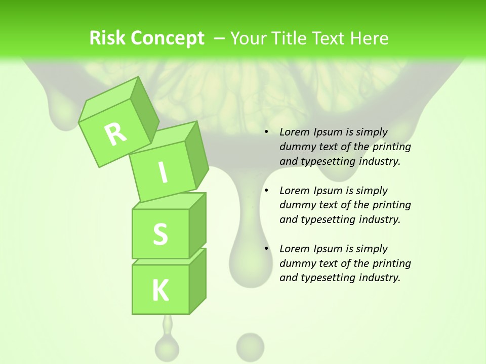 A Slice Of Lime With Drops Of Water On A Green Background PowerPoint Template