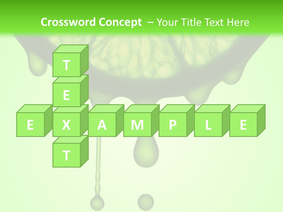 A Slice Of Lime With Drops Of Water On A Green Background PowerPoint Template