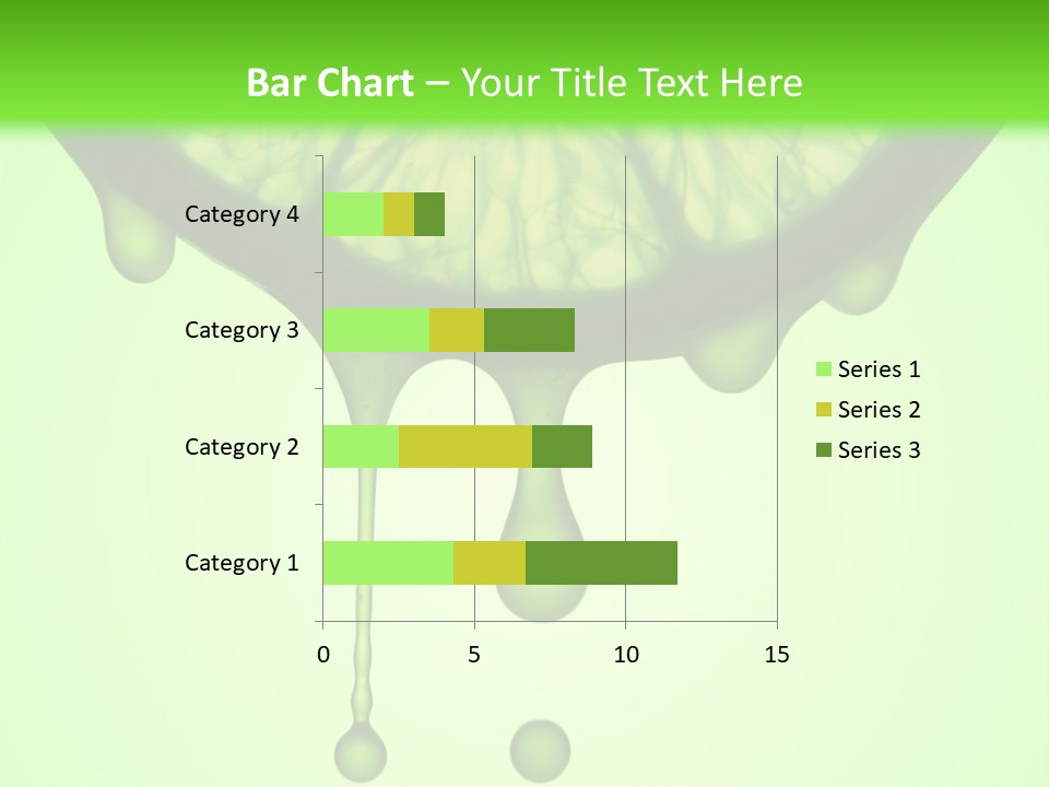 A Slice Of Lime With Drops Of Water On A Green Background PowerPoint Template