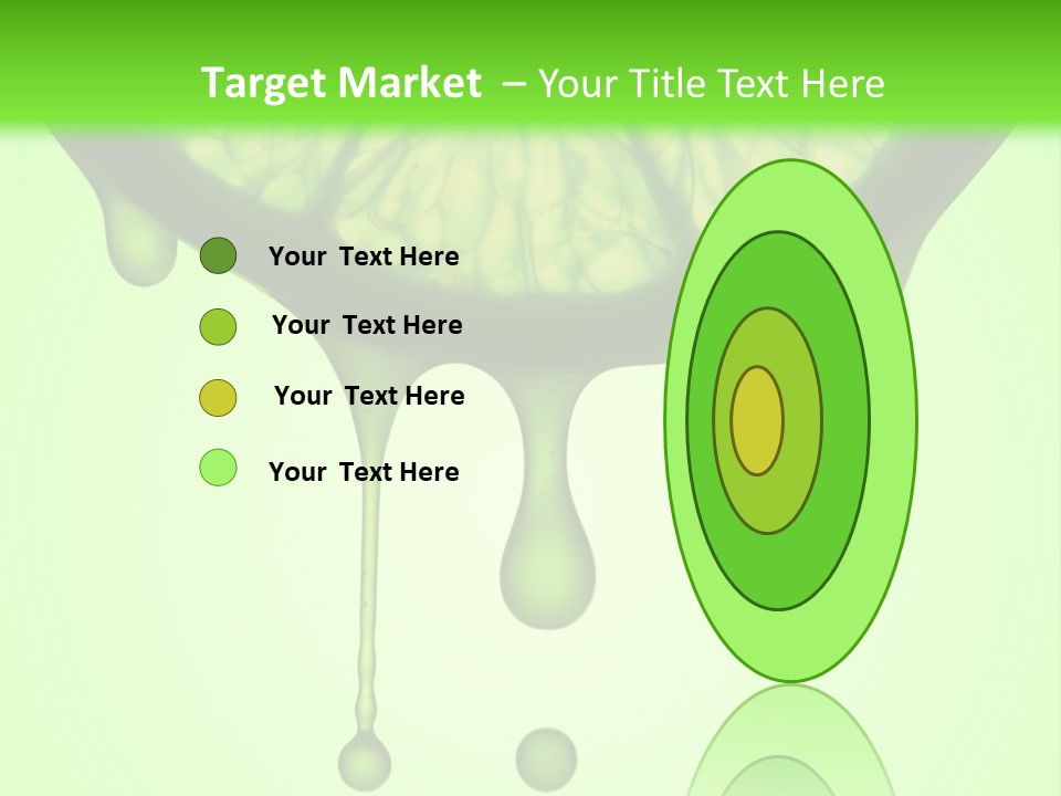 A Slice Of Lime With Drops Of Water On A Green Background PowerPoint Template