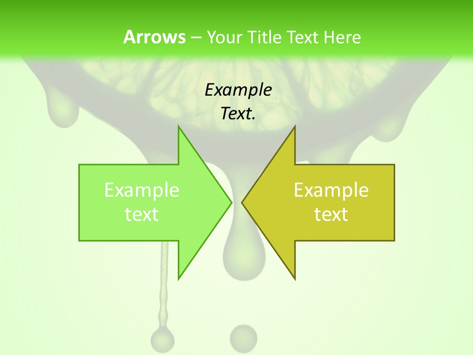 A Slice Of Lime With Drops Of Water On A Green Background PowerPoint Template