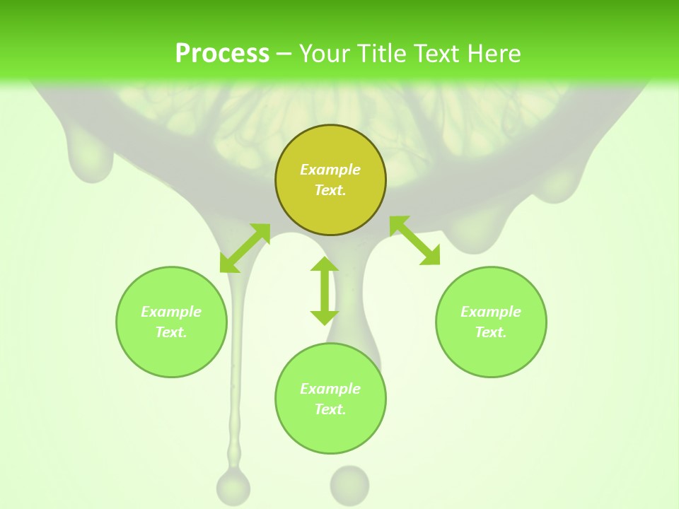 A Slice Of Lime With Drops Of Water On A Green Background PowerPoint Template