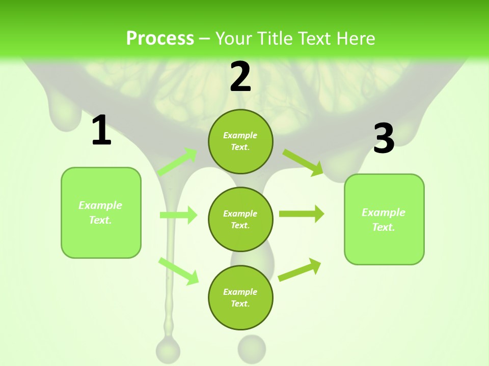 A Slice Of Lime With Drops Of Water On A Green Background PowerPoint Template