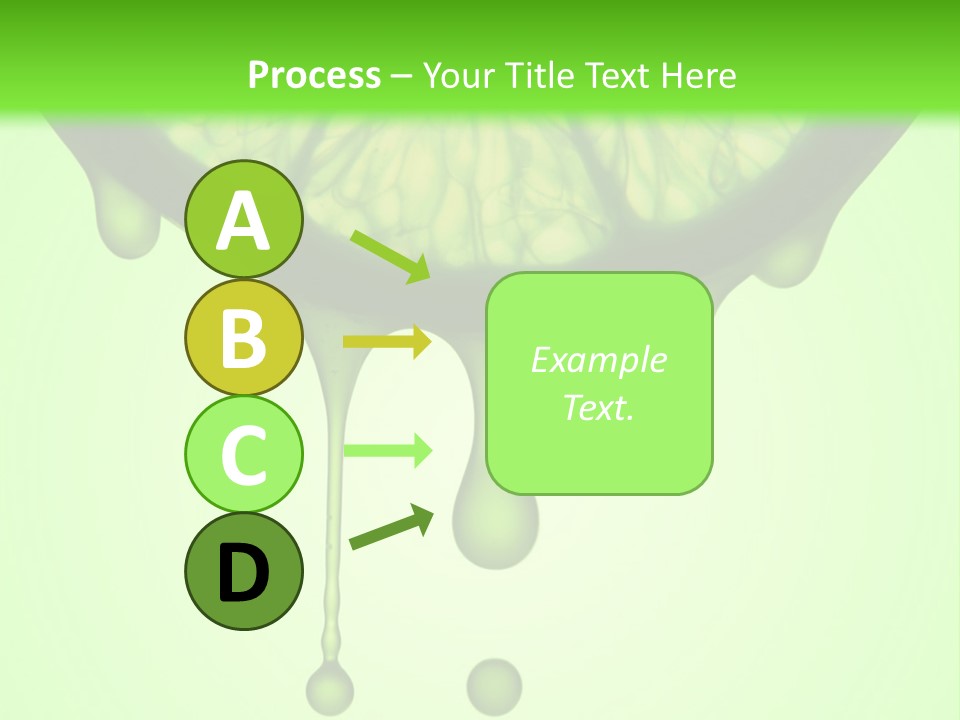 A Slice Of Lime With Drops Of Water On A Green Background PowerPoint Template