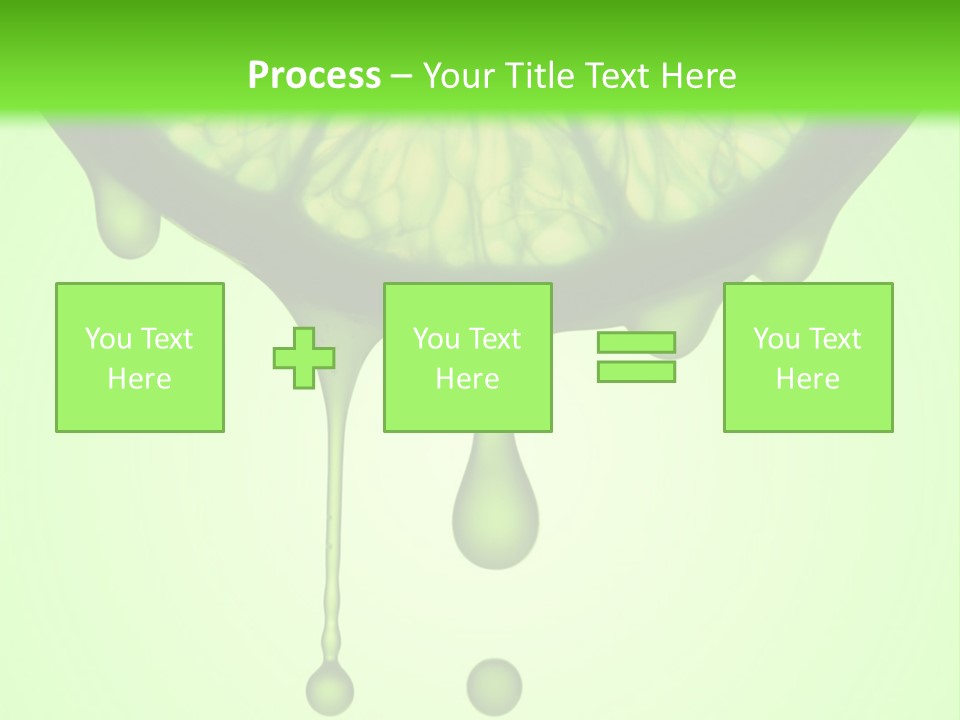 A Slice Of Lime With Drops Of Water On A Green Background PowerPoint Template