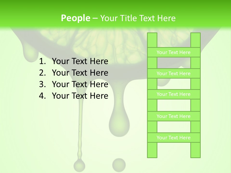 A Slice Of Lime With Drops Of Water On A Green Background PowerPoint Template