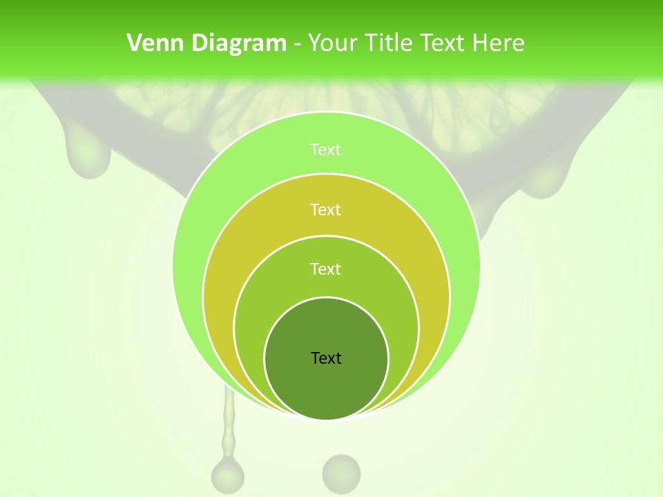 A Slice Of Lime With Drops Of Water On A Green Background PowerPoint Template