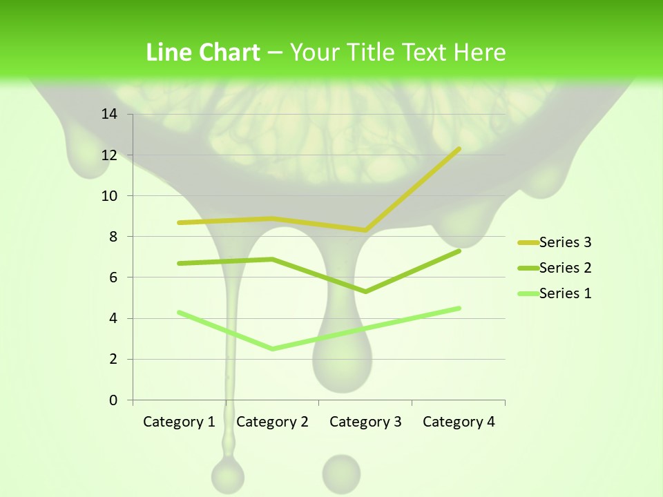 A Slice Of Lime With Drops Of Water On A Green Background PowerPoint Template
