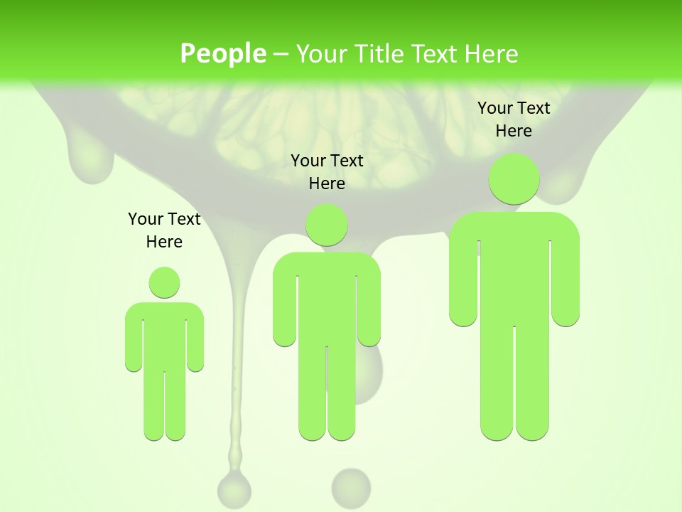 A Slice Of Lime With Drops Of Water On A Green Background PowerPoint Template