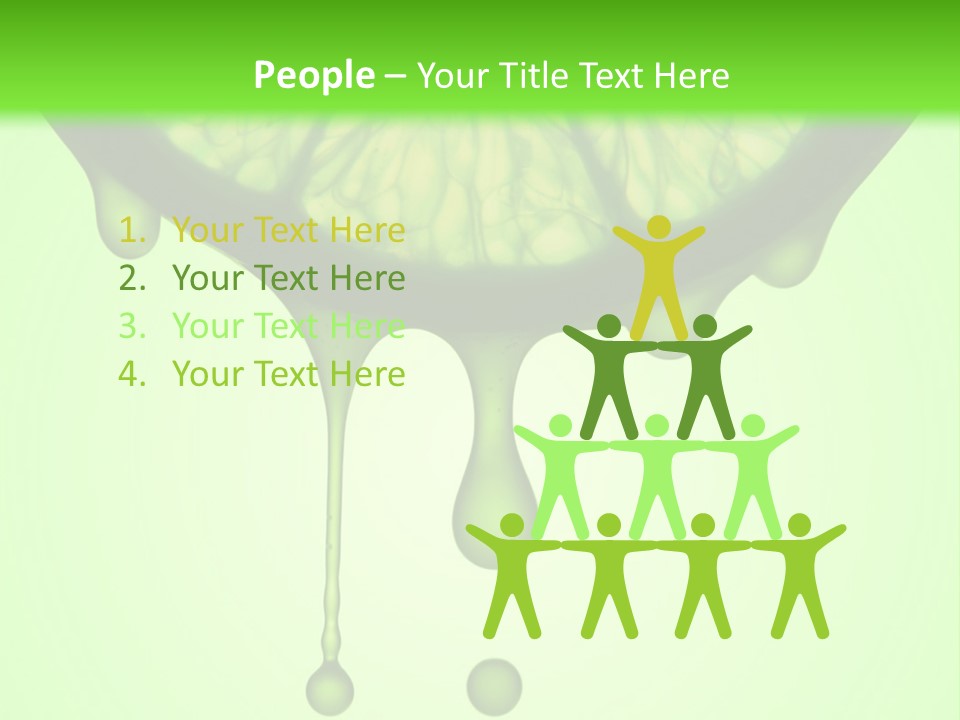 A Slice Of Lime With Drops Of Water On A Green Background PowerPoint Template