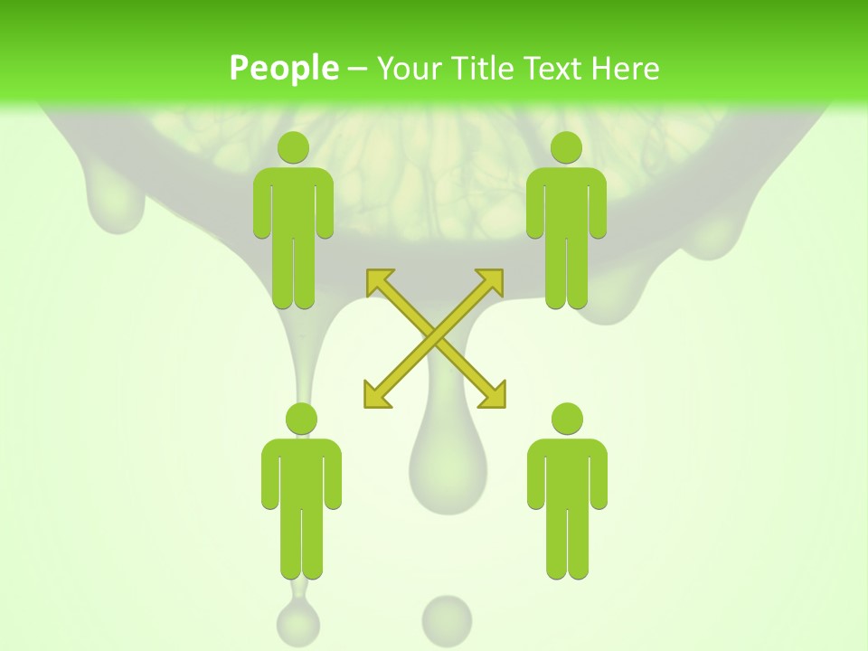 A Slice Of Lime With Drops Of Water On A Green Background PowerPoint Template