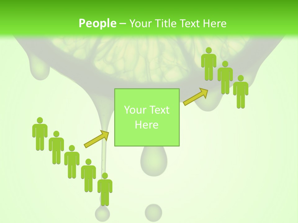 A Slice Of Lime With Drops Of Water On A Green Background PowerPoint Template