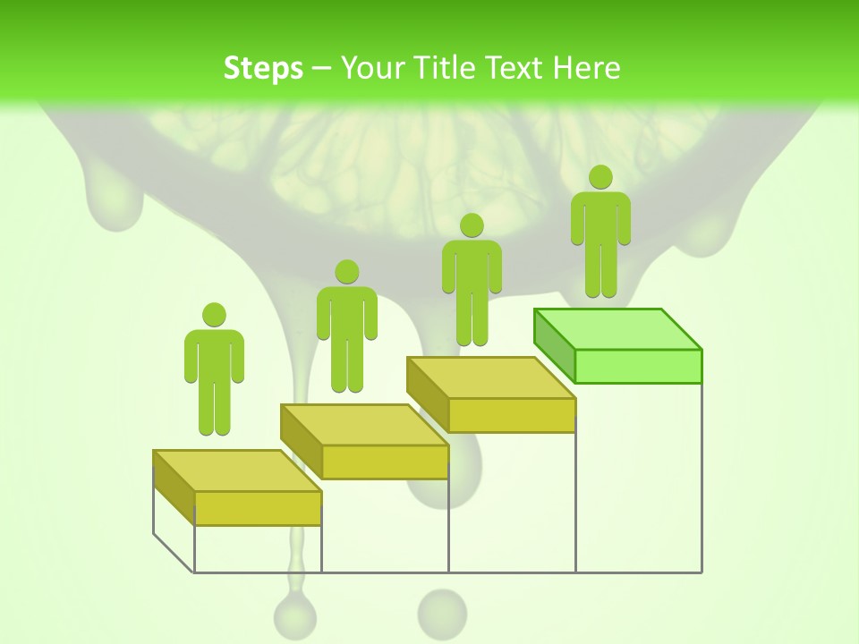 A Slice Of Lime With Drops Of Water On A Green Background PowerPoint Template