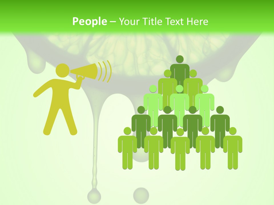 A Slice Of Lime With Drops Of Water On A Green Background PowerPoint Template