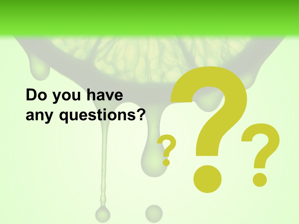 A Slice Of Lime With Drops Of Water On A Green Background PowerPoint Template