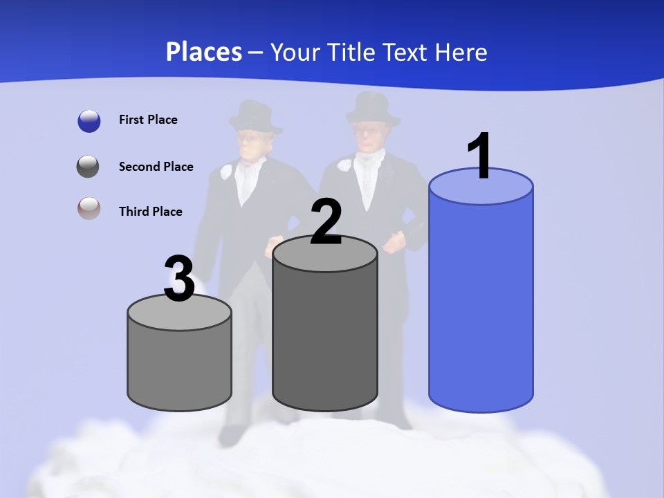 Two Figurines Are Standing On Top Of A Cake PowerPoint Template