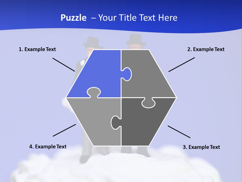 Two Figurines Are Standing On Top Of A Cake PowerPoint Template