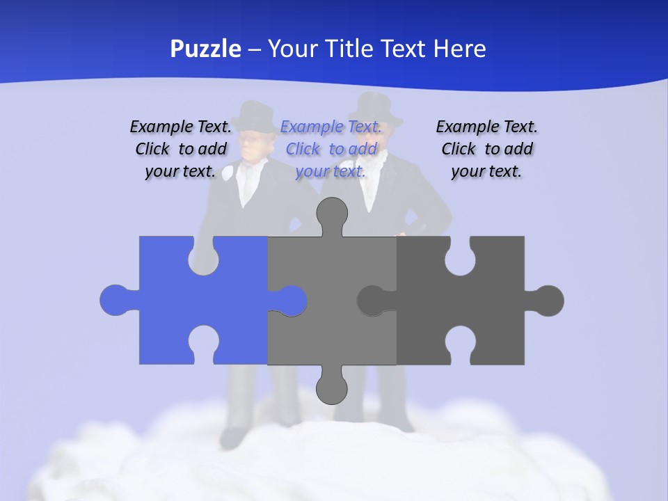 Two Figurines Are Standing On Top Of A Cake PowerPoint Template