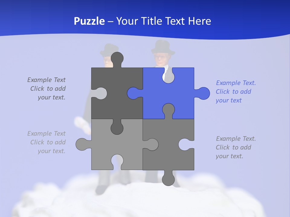 Two Figurines Are Standing On Top Of A Cake PowerPoint Template