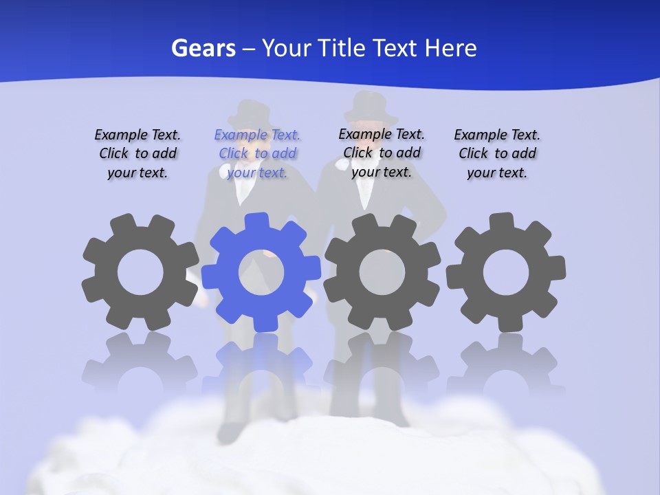 Two Figurines Are Standing On Top Of A Cake PowerPoint Template