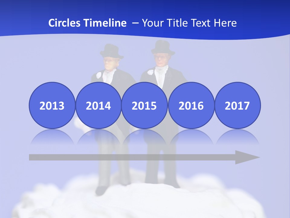 Two Figurines Are Standing On Top Of A Cake PowerPoint Template