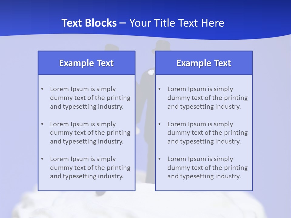 Two Figurines Are Standing On Top Of A Cake PowerPoint Template