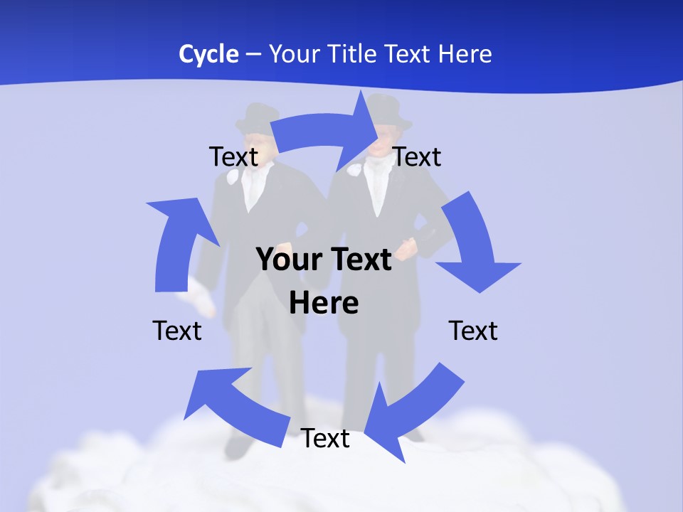 Two Figurines Are Standing On Top Of A Cake PowerPoint Template