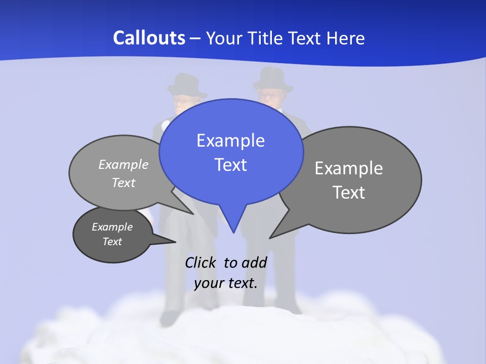 Two Figurines Are Standing On Top Of A Cake PowerPoint Template