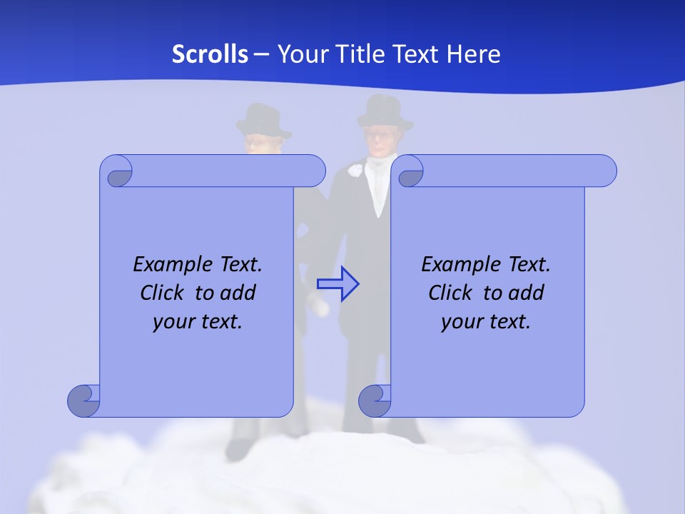Two Figurines Are Standing On Top Of A Cake PowerPoint Template