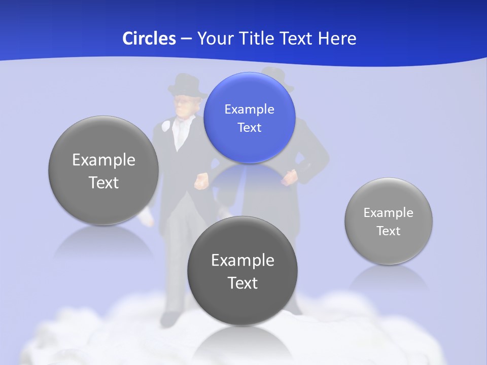 Two Figurines Are Standing On Top Of A Cake PowerPoint Template