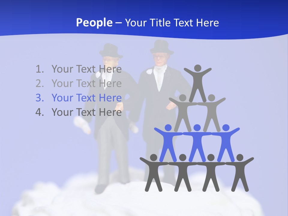 Two Figurines Are Standing On Top Of A Cake PowerPoint Template