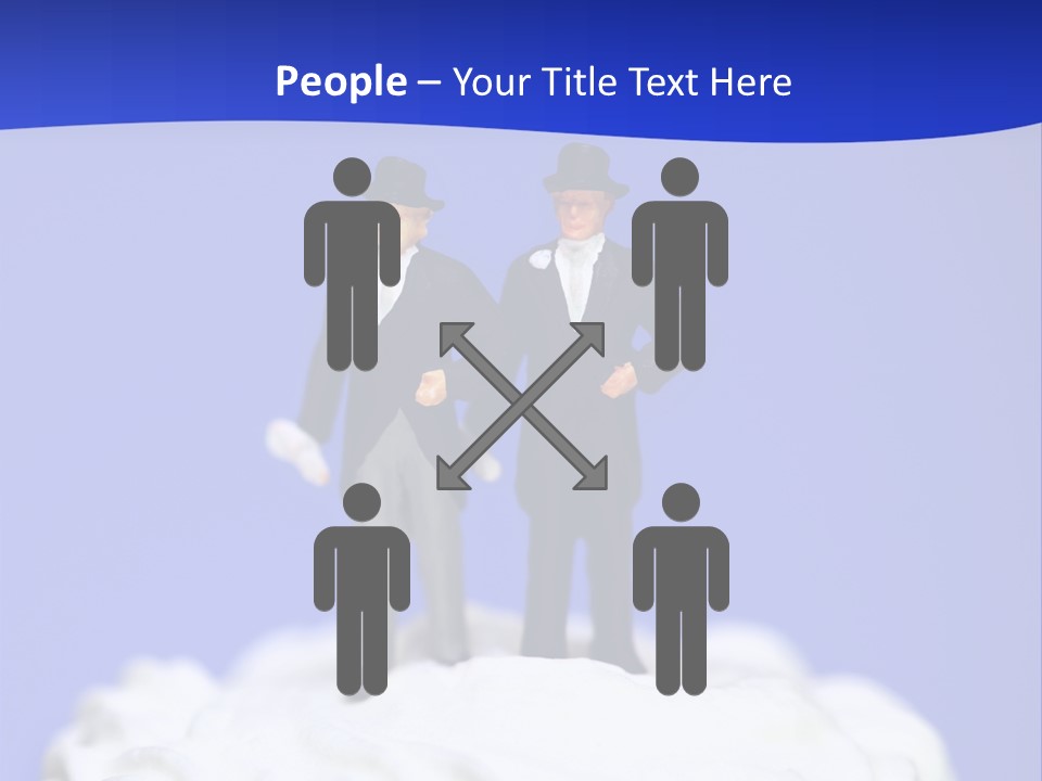 Two Figurines Are Standing On Top Of A Cake PowerPoint Template