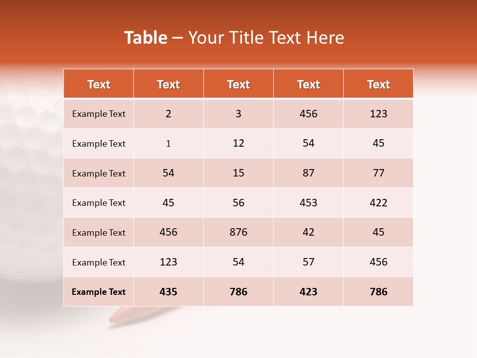 Golf Ball Drive Match PowerPoint Template