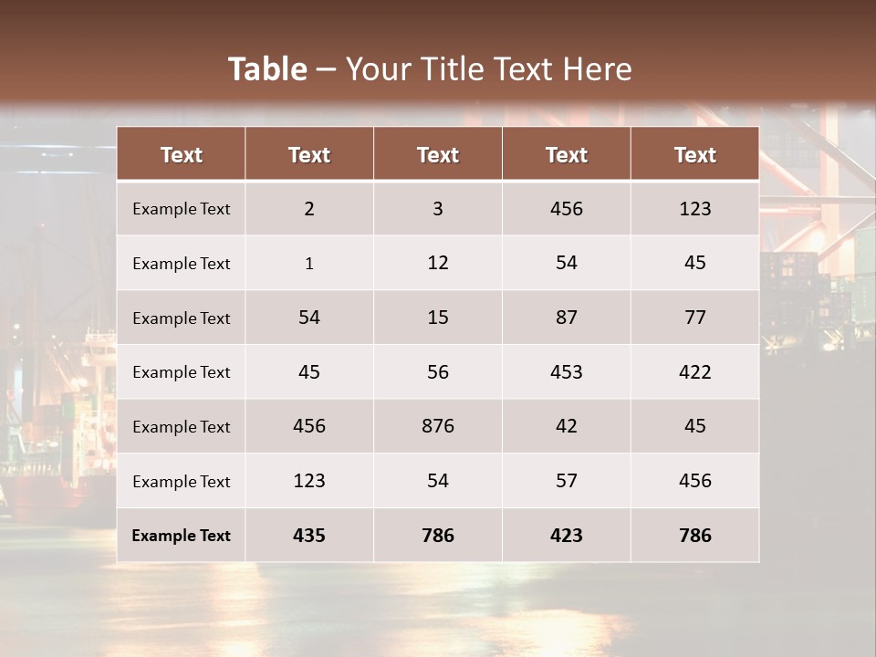 A Large Cargo Ship In A Harbor At Night PowerPoint Template