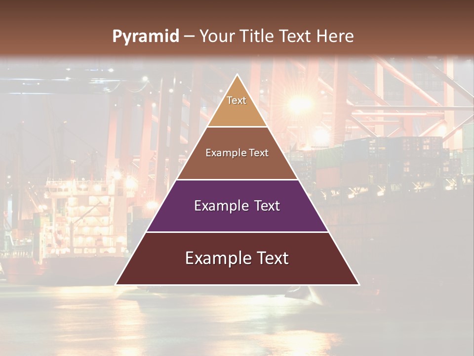 A Large Cargo Ship In A Harbor At Night PowerPoint Template