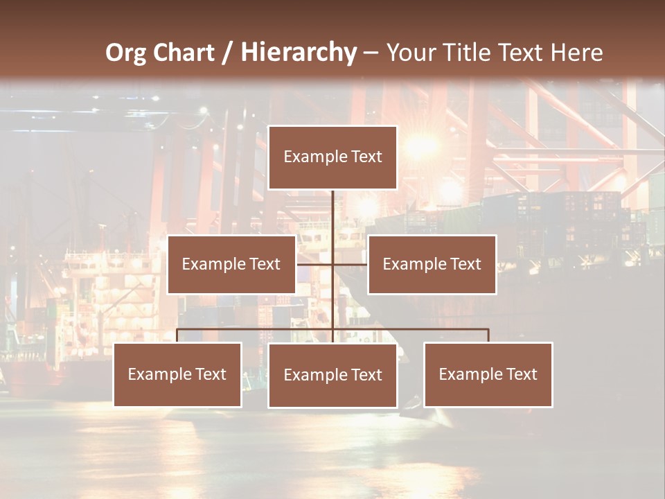 A Large Cargo Ship In A Harbor At Night PowerPoint Template