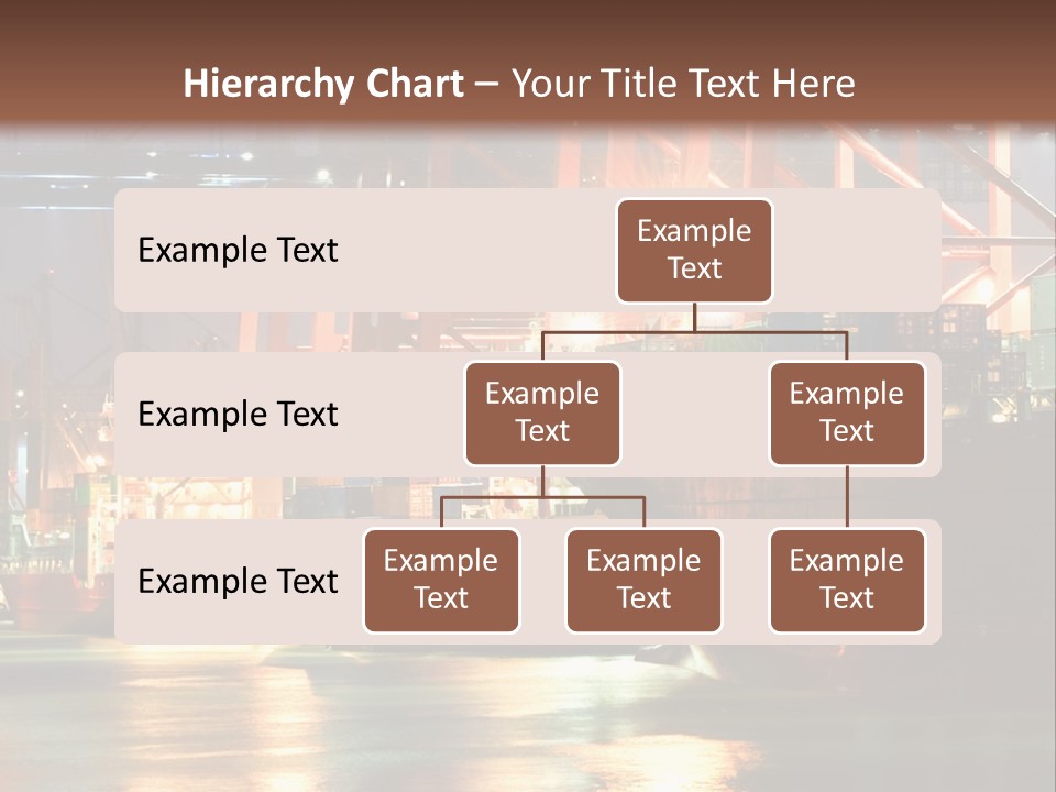 A Large Cargo Ship In A Harbor At Night PowerPoint Template