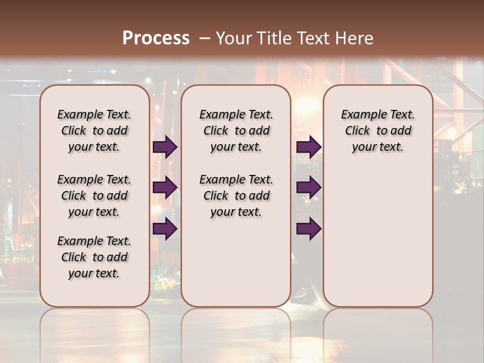 A Large Cargo Ship In A Harbor At Night PowerPoint Template