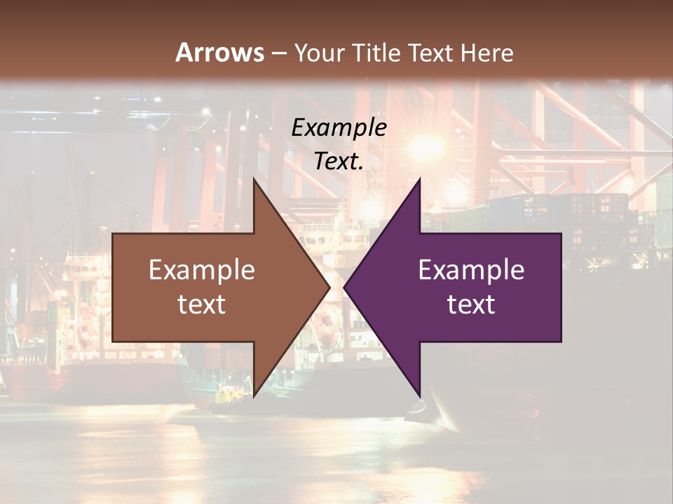 A Large Cargo Ship In A Harbor At Night PowerPoint Template
